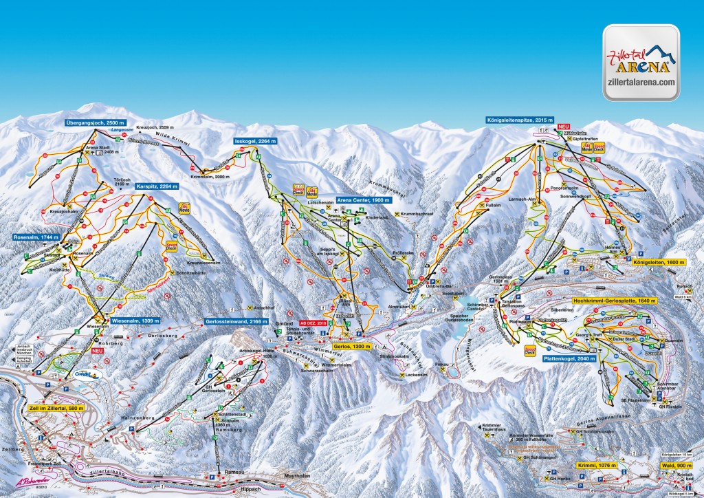 Zillertal Arena Pistenplan